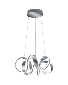 LED Hanglamp - Trion Katra - 38W - Warm Wit 3000K - Dimbaar - Rond - Mat Grijs - Aluminium