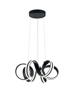 LED Hanglamp - Trion Katra - 38W - Warm Wit 3000K - Dimbaar - Rond - Mat Zwart - Aluminium