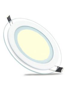 LED Downlight Slim - Inbouw Rond 6W - Warm Wit 3000K - Mat Wit Glas - Ø96mm