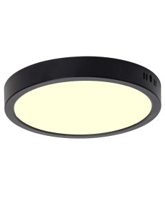 LED Paneel - Downlight - Velvalux - Ø30 - 24W 2700lm - Warm Wit 3000K - Opbouw - Rond - Zwart - Flikkervrij