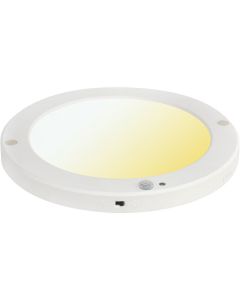 LED Plafondlamp met Bewegingssensor + Dag en Nacht Sensor - 18W - Aanpasbare Kleur CCT - 360° Zichthoek - Opbouw/Inbouw - Rond - Mat Wit