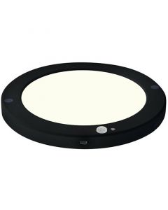 LED Plafondlamp met Bewegingssensor + Dag en Nacht Sensor - 18W - Natuurlijk Wit 4000K - 360° Zichthoek - Opbouw/Inbouw - Rond - Mat Zwart