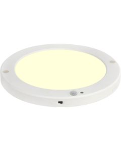 LED Plafondlamp met Bewegingssensor + Dag en Nacht Sensor - 18W - Warm Wit 3000K - 360° Zichthoek - Opbouw/Inbouw - Rond - Mat Wit