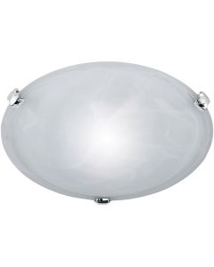 LED Plafondlamp - Plafondverlichting - Trion Adirona - E27 Fitting - Rond - Mat Nikkel - Aluminium