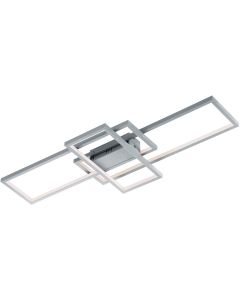 LED Plafondlamp WiZ - Plafondverlichting - Trion Tiagi - 36W - Aanpasbare Kleur - RGBW - Rechthoek - Mat Nikkel - Aluminium