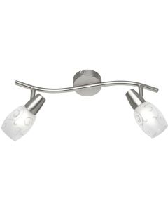 LED Plafondspot - Plafondverlichting - Trion Kalora - E14 Fitting - 2-lichts - Rond - Mat Nikkel - Aluminium