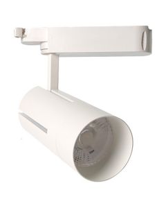 LED Railverlichting - Track Spot - Facto - 30W 1 Fase - Rond - Aanpasbare Kleur - Mat Wit Aluminium