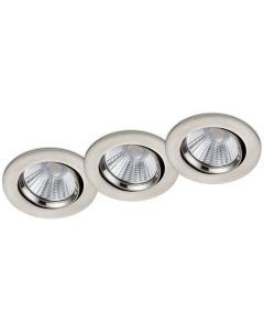 LED Spot 3 Pack - Inbouwspot - Trion Paniro - Rond 5W - Dimbaar - Warm Wit 3000K - Mat Nikkel - Aluminium - Ø80mm