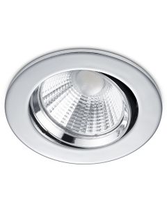 LED Spot - Inbouwspot - Trion Paniro - Rond 5W - Dimbaar - Warm Wit 3000K - Mat Chroom - Aluminium - Ø80mm