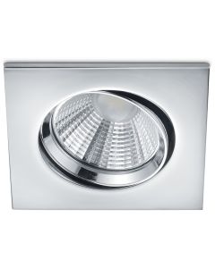 LED Spot - Inbouwspot - Trion Paniro - Vierkant 5W - Dimbaar - Warm Wit 3000K - Mat Chroom - Aluminium - 80mm