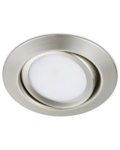 LED Spot - Inbouwspot - Trion Roluno - 5W - Warm Wit 3000K - Rond - Mat Nikkel - Aluminium - Ø80