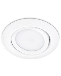 LED Spot - Inbouwspot - Trion Roluno - 5W - Warm Wit 3000K - Rond - Mat Wit - Aluminium - Ø80