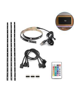 LED Strip Set TV Backlight - Aigi Stippi - 4x0.5 Meter - RGB - USB Voeding - Afstandsbediening - 5V