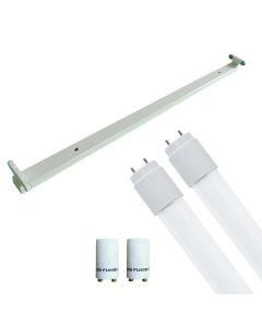 LED TL Armatuur met T8 Buis Incl. Starter - Aigi Dybolo - 150cm Dubbel - 44W - Helder/Koud Wit 6400K - Beschermingsgraad IP20