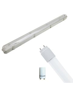 LED TL Armatuur met T8 Buis Incl. Starter - Aigi Hari - 150cm Enkel - 22W - Natuurlijk Wit 4200K - Waterdicht IP65