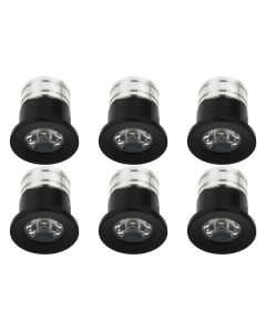 LED Veranda Spot Verlichting 6 Pack - 3W - Warm Wit 3000K - Inbouw - Dimbaar - Rond - Mat Zwart - Aluminium - Ø31mm