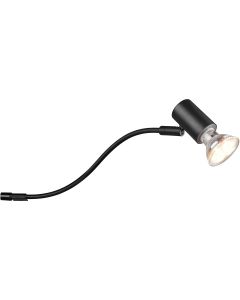 LED Wandlamp - Wandverlichting - Spatwaterdicht IP44 - Trion Giano - GU10 Fitting - Rond - Mat Zwart - Aluminium