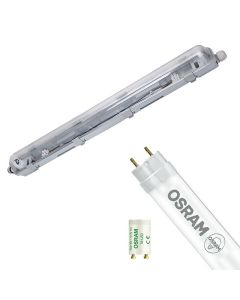 LED Waterdichte TL Armatuur met T8 Buis - Velvalux Strela - 60cm - Enkel - Koppelbaar - Waterdicht IP65 - OSRAM - SubstiTUBE Value EM 830 - 7.6W - Warm Wit 3000K | Vervangt 18W