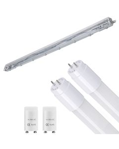 LED TL Armatuur met T8 Buis Incl. Starter - Aigi Dybolo - 60cm Enkel - 8W - Natuurlijk Wit 4200K - Beschermingsgraad IP20