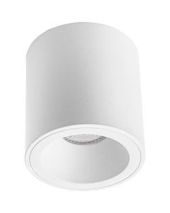 Opbouwspot GU10 - Pragmi Cliron Pro - Opbouw Rond - Mat Wit - Aluminium - Verdiept - Ø90mm