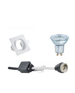 OSRAM - LED Spot Set - Parathom PAR16 940 36D - GU10 Fitting - Dimbaar - Inbouw Vierkant - Mat Wit - 5.5W - Natuurlijk Wit 4000K - Kantelbaar 80mm