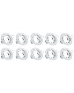 Spot Armatuur 10 Pack - Trion - GU10 Fitting - Inbouw Rond - Mat Wit Aluminium - Kantelbaar Ø83mm