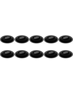 Spot Armatuur 10 Pack - Pragmi Domy Pro - GU10 Fitting - Inbouw Rond - Mat Zwart - Aluminium - Verdiept - Kantelbaar - Ø105mm