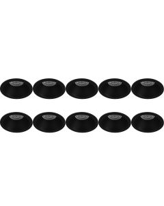 Spot Armatuur 10 Pack - Pragmi Pollon Pro - GU10 Fitting - Inbouw Rond - Mat Zwart - Aluminium - Verdiept - Ø82mm