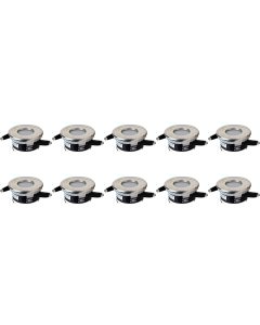 Spot Armatuur GU10 10 Pack - Waterdicht IP65 - Inbouw Rond - Mat Chroom Aluminium/Glas - Ø82mm