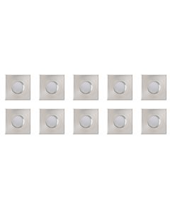 Spot Armatuur GU10 10 Pack - Waterdicht IP65 - Inbouw Vierkant - Mat Chroom Aluminium/Glas - 82mm