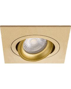 Spot Armatuur GU10 - Pragmi Borny Pro - Inbouw Vierkant - Mat Goud - Aluminium - Kantelbaar - 92mm