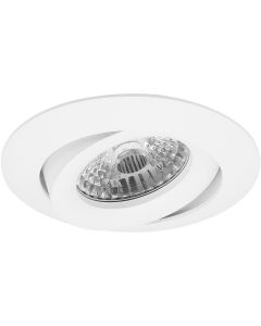 Spot Armatuur GU10 - Pragmi Uranio Pro - Inbouw Rond - Mat Wit - Aluminium - Kantelbaar - Ø82mm