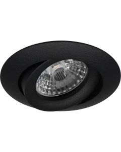 Spot Armatuur GU10 - Pragmi Uranio Pro - Inbouw Rond - Mat Zwart - Aluminium - Kantelbaar - Ø82mm