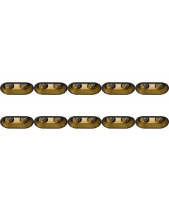 Spot Armatuur 10 Pack - Pragmi Zano Pro - GU10 Fitting - Inbouw Ovaal Dubbel - Mat Zwart/Goud - Aluminium - Kantelbaar - 185x93mm