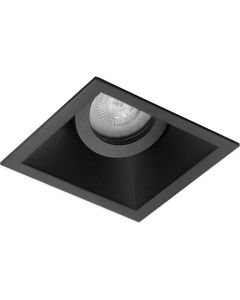 Spot Armatuur GU10 - Pragmi Zano Pro - Inbouw Vierkant - Mat Zwart - Aluminium - Kantelbaar - 93mm