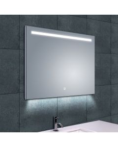 LED Badkamerspiegel - Trion Aluna - Rechthoek - IP44 - Touch Schakelaar - 18W - Aanpasbare Kleur - Spiegelglas 1