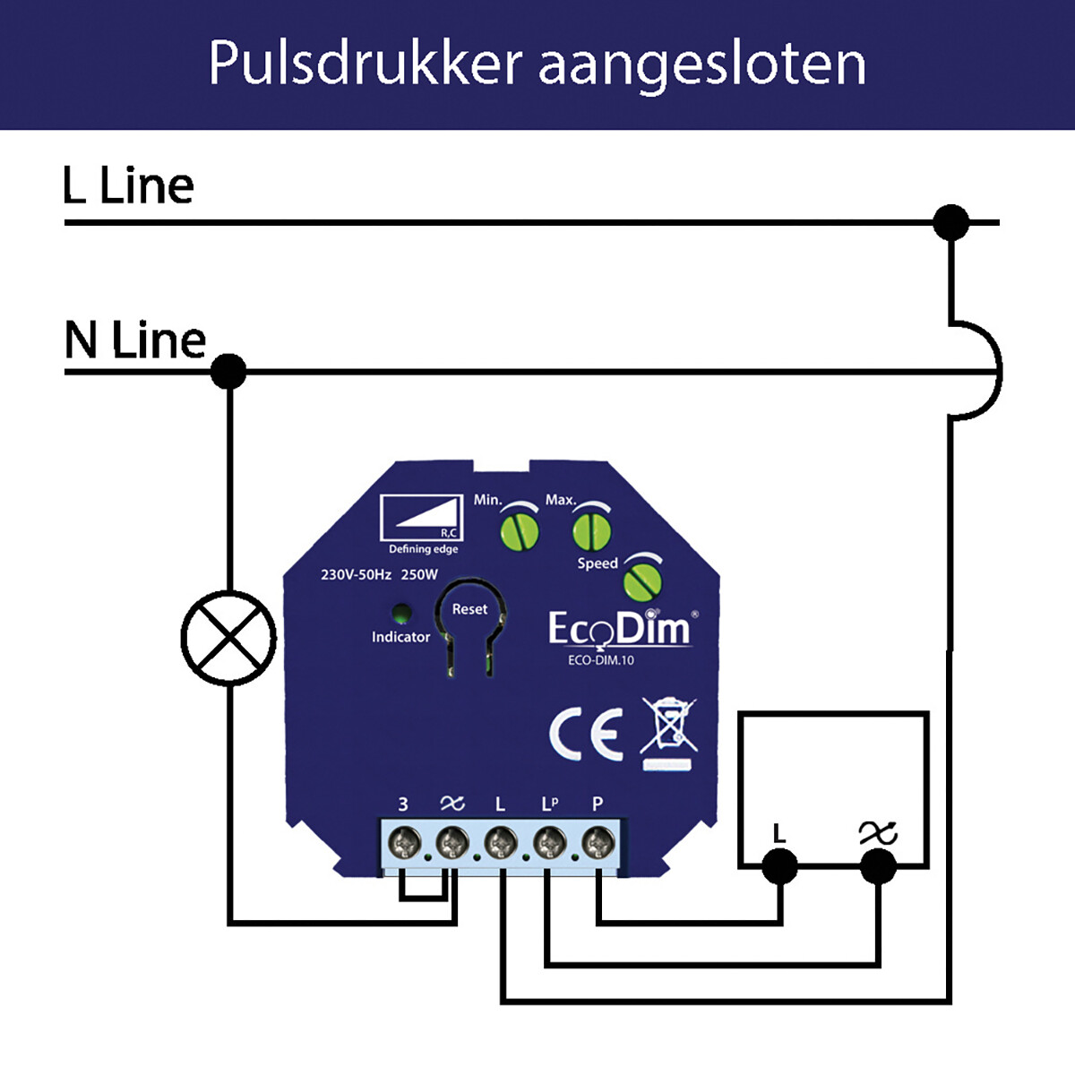 EcoDim - LED Inbouwdimmer Module - Smart WiFi - ECO-DIM.10 - Fase Afsnijding RC - Z-Wave - 0-250W