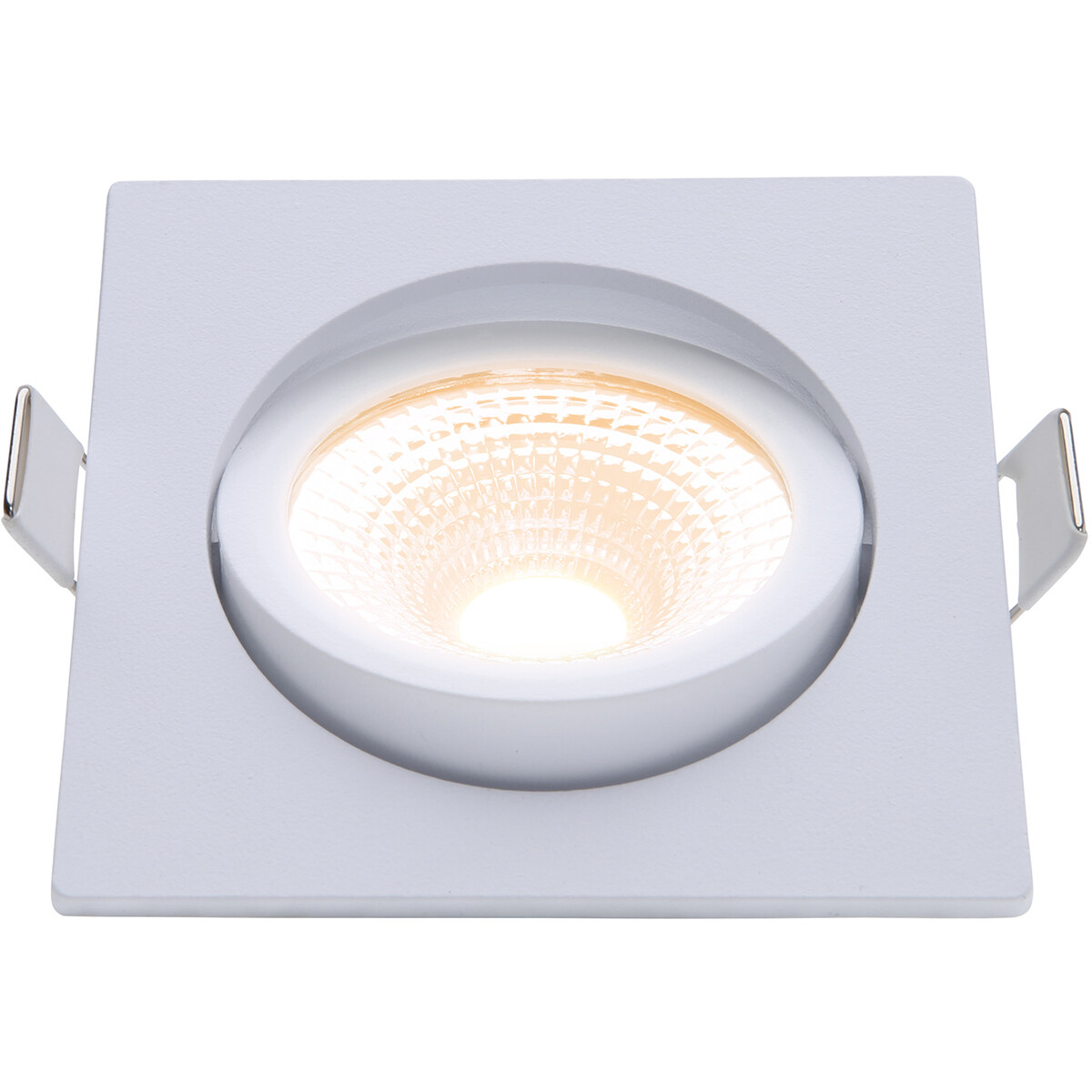 EcoDim - LED Spot - Inbouwspot - ED-10025 - 5W - Waterdicht IP54 - Dimbaar - Dim to Warm - Warm Wit 2000K-3000K - Mat Wit - Aluminium - Vierkant - Kantelbaar