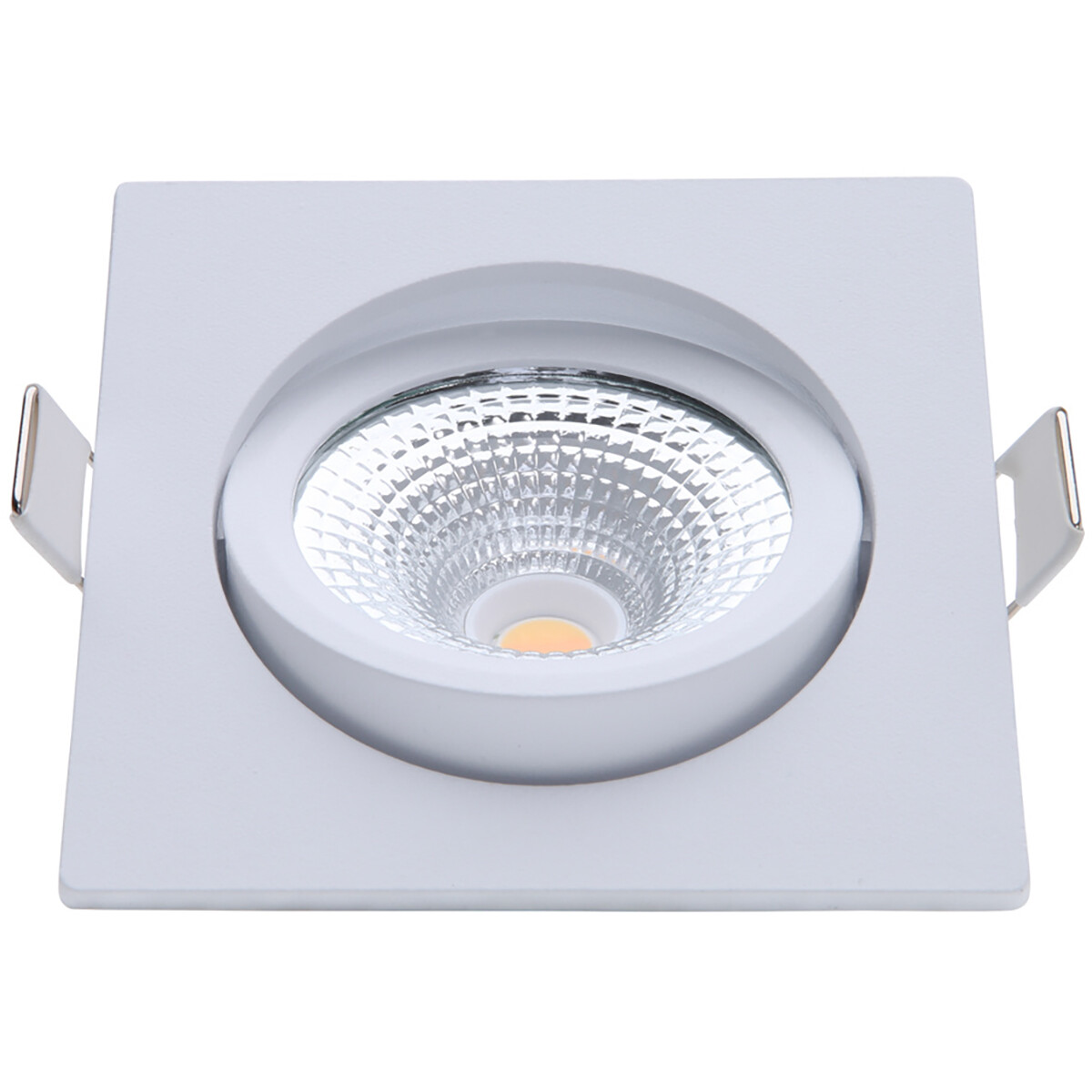 EcoDim - LED Spot - Inbouwspot - ED-10025 - 5W - Waterdicht IP54 - Dimbaar - Dim to Warm - Warm Wit 2000K-3000K - Mat Wit - Aluminium - Vierkant - Kantelbaar