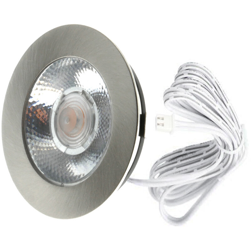 EcoDim - LED Spot Keukenverlichting - ED-10045 - 3W - Warm Wit 2700K - Dimbaar - Waterdicht IP54 - Onderbouwspot - Meubelspot - Inbouwspot - Rond - Mat Nikkel