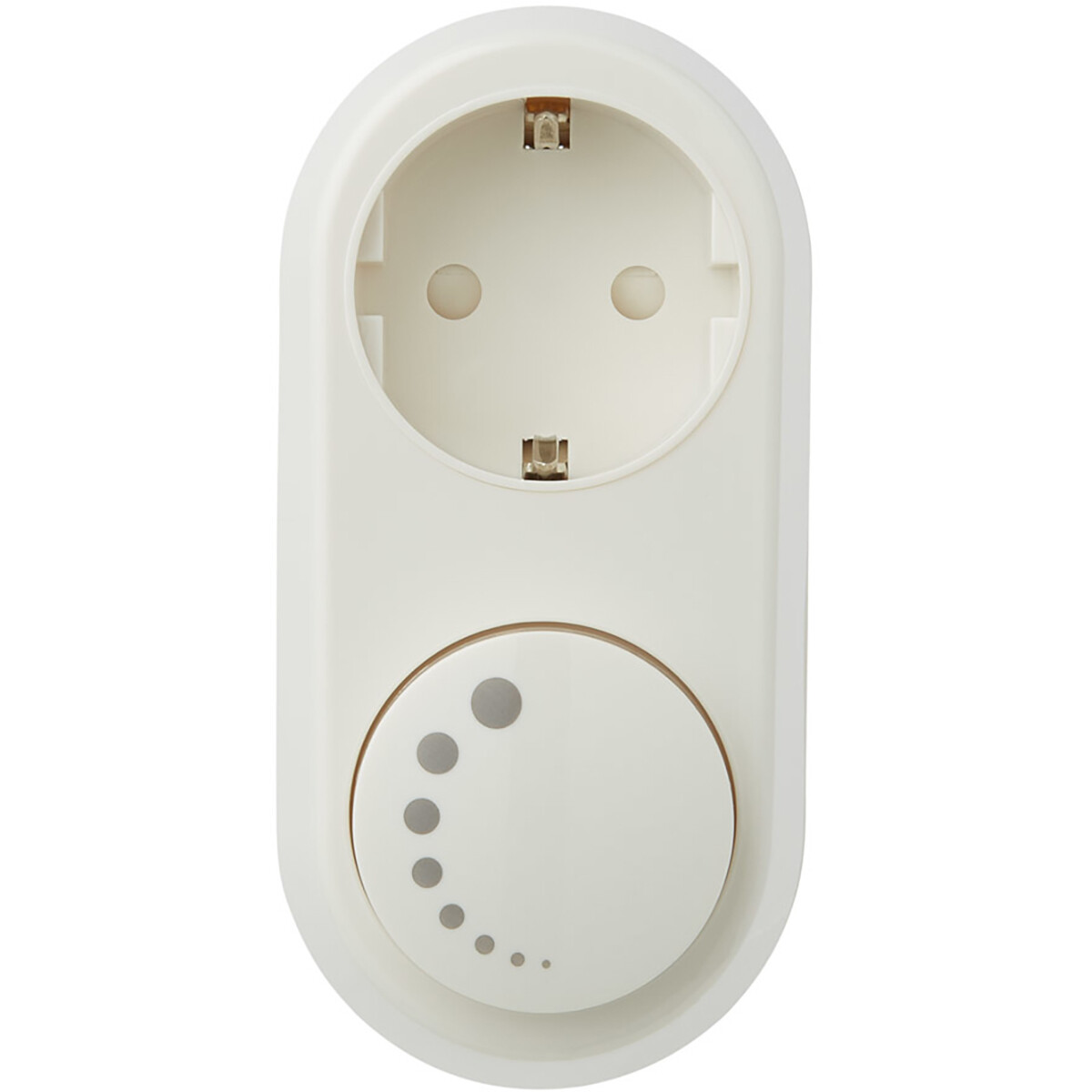 EcoDim - LED Stekkerdimmer - ECO-DIM.06 - Fase Afsnijding RC - Opbouw - Enkel Knop - 0-100W - Wit