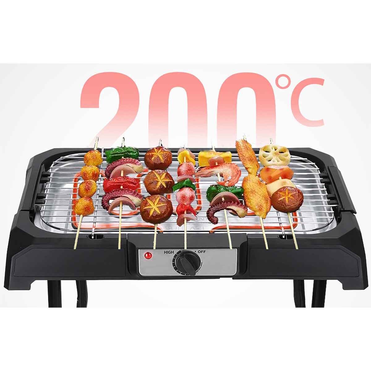 Elektrische Barbecue - Aigi Livra - 2000 Watt - Zwart