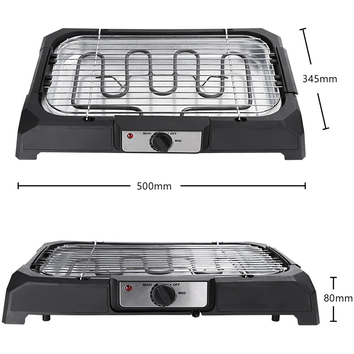 Elektrische Grillplaat - Aigi Duqa - 2000 Watt - Zwart