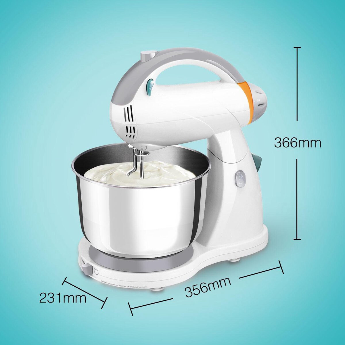 Handmixer met Mengkom - Aigi Surdina - Turbo Functie - 300 Watt - Wit