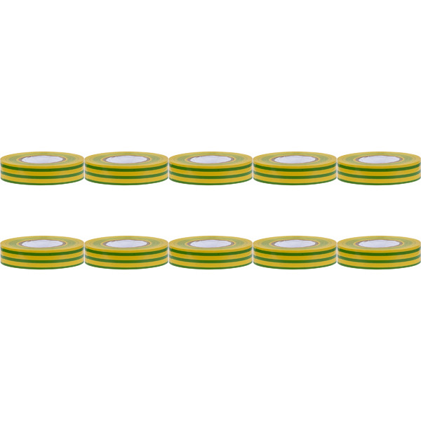 Isolatietape 10 Pack - Yurga - Groen/Geel - 20mmx20m