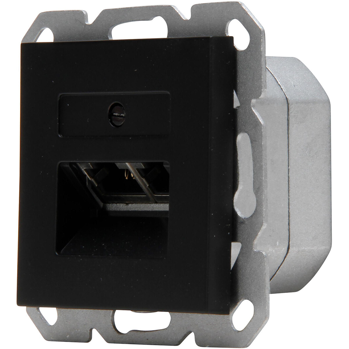 KOPP - UTP RJ45 Stopcontact - Athenis HK07 - Wandcontactdoos - Inbouw - 2-voudig UTP CAT6 - Mat Zwart