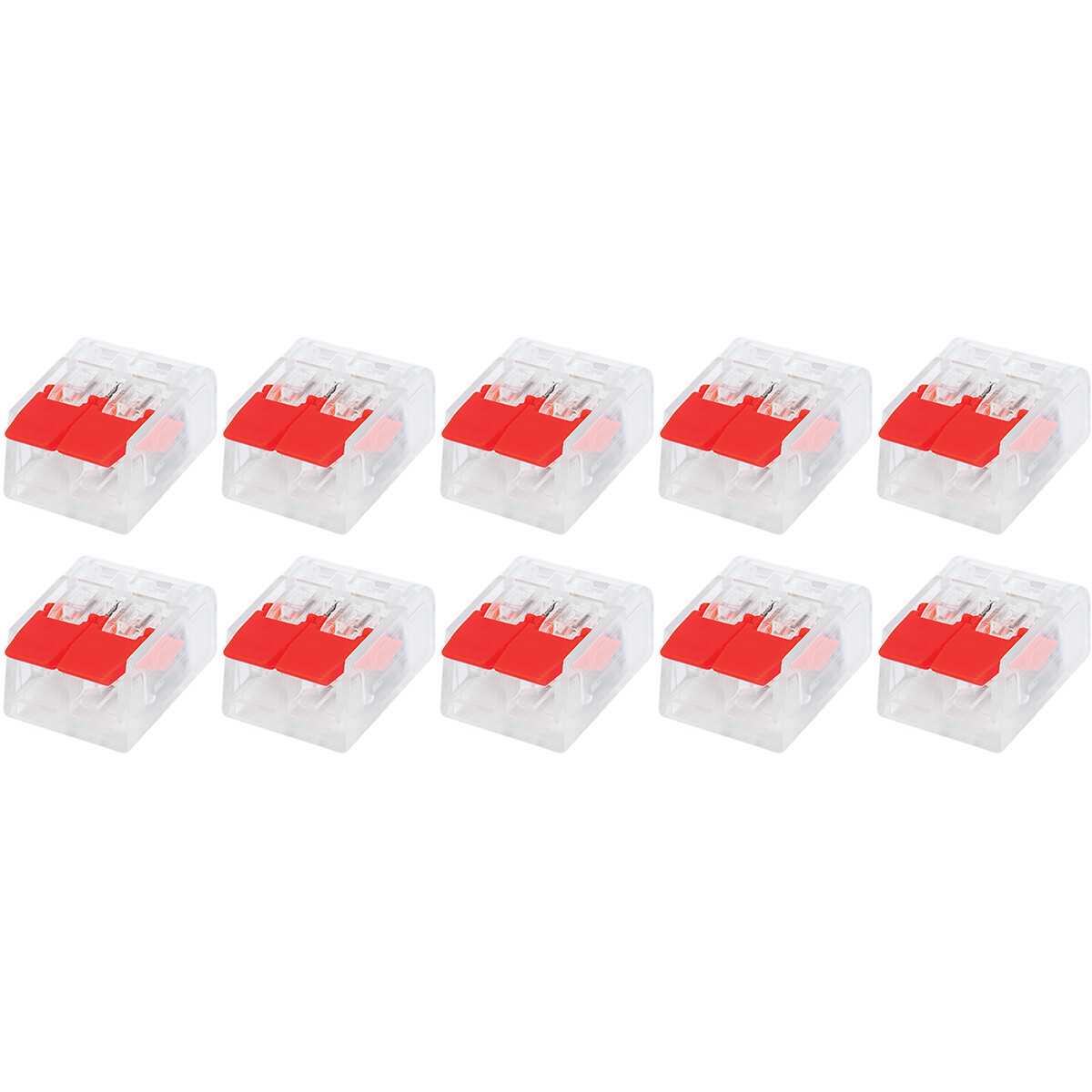 Lasklem Slim Set 10 Stuks - 2 Polig met Klemmetjes - Rood