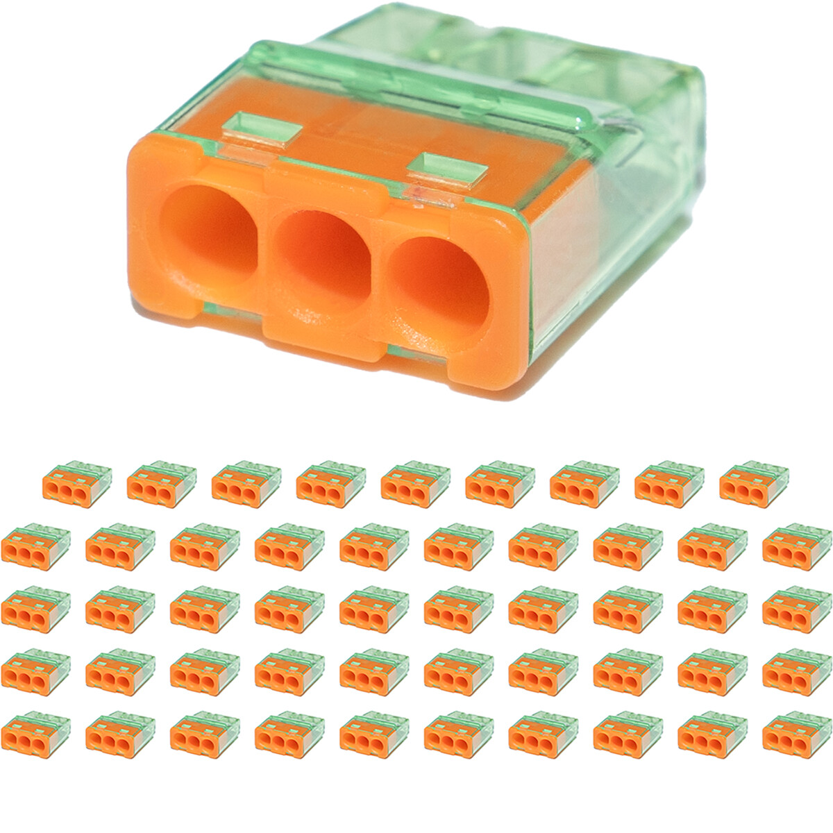 Lasklem - Vintex - 3 Polig - 0.2-2.5 mm2 - Oranje - 50 Stuks