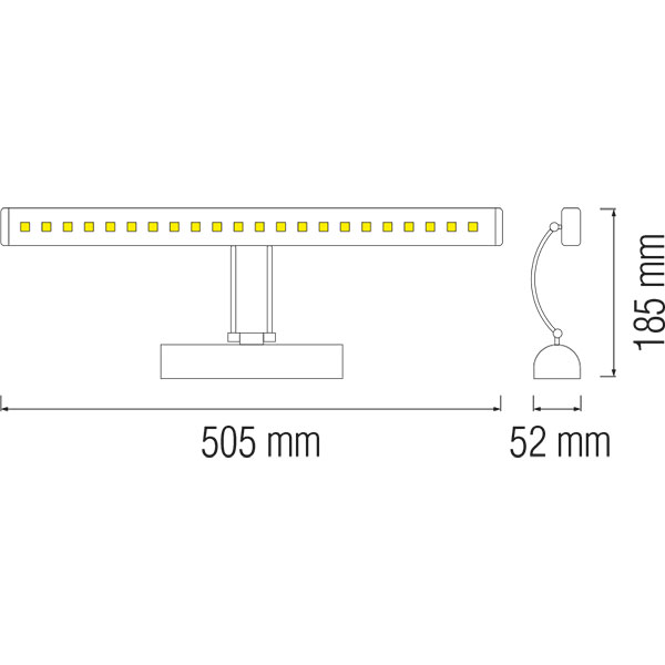 LED Spiegelverlichting - Schilderijverlichting - Ovaal 6W - Glans Chroom Aluminium - Verstelbaar