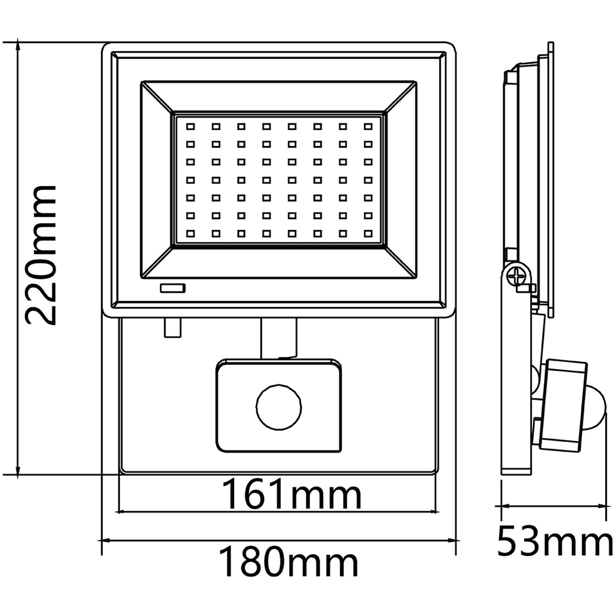 LED Breedstraler met Sensor - Velvalux Glowlit - 50 Watt - Helder/Koud Wit 6500K - Waterdicht IP65 - Flikkervrij